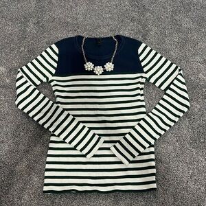 J Crew XS stripped Long T Sweater